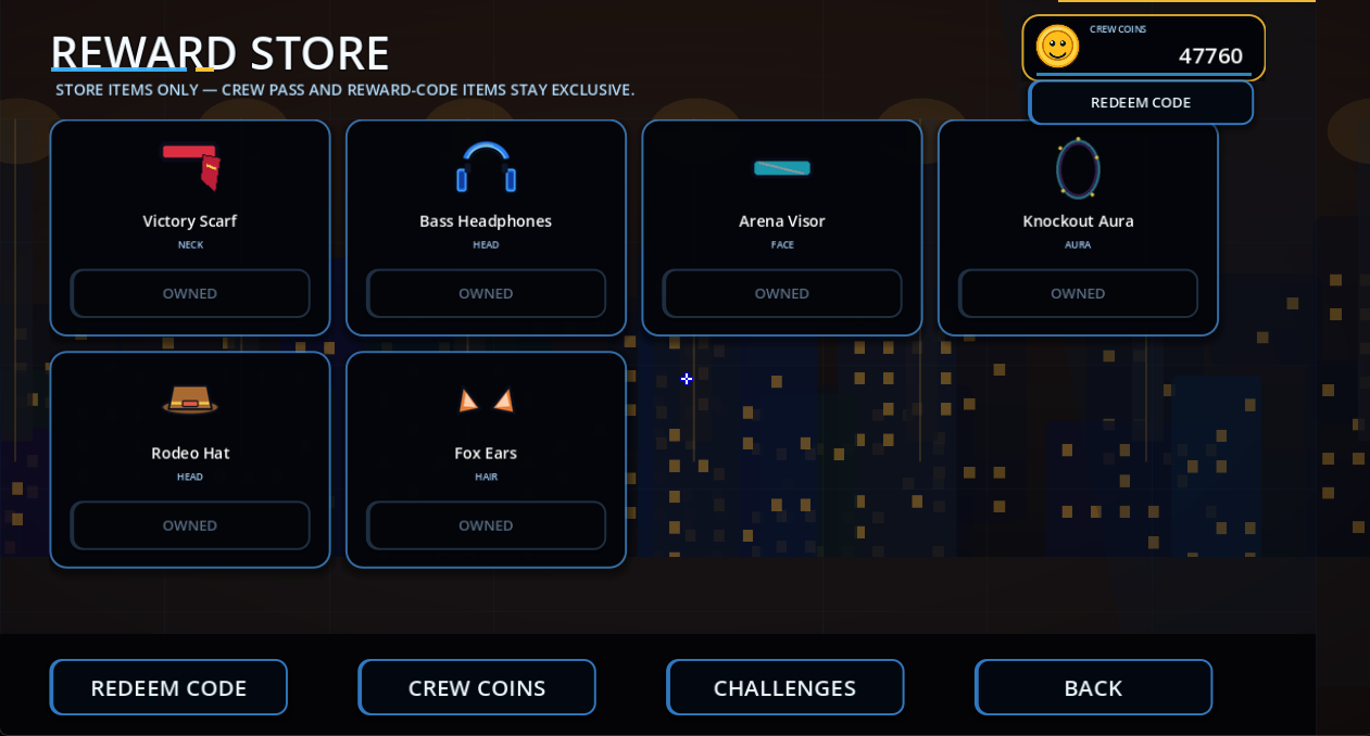 Reward Store screen